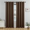 100% Blackout Curtains,Solid Thermal Insulated Grommet Blackout Curtains Drapes for Bedroom Window,Thermal Insulated Room Darkening for Living Room (Coffee, 79in*55in) view 1