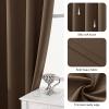 100% Blackout Curtains,Solid Thermal Insulated Grommet Blackout Curtains Drapes for Bedroom Window,Thermal Insulated Room Darkening for Living Room (Coffee, 79in*55in) view 3