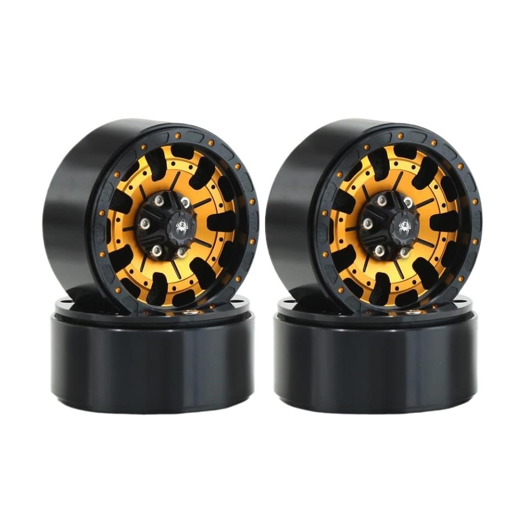4Pcs CNC Machined Aluminum 1.9 Beadlock Wheel Rims Compatible with 1/10 RC Crawler Models VS4-10 Gen8 RBX10(Dark Grey)