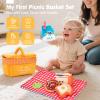 Hahaland Baby Toys 6-12 Months  Picnic Basket Sensory Toy with Crinkle, Rattles, Teether & Mirror, Montessori Play Food Plush for Early Development, Christmas Gifts for 1+ Years Boys & Girls view 2
