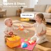 Hahaland Baby Toys 6-12 Months  Picnic Basket Sensory Toy with Crinkle, Rattles, Teether & Mirror, Montessori Play Food Plush for Early Development, Christmas Gifts for 1+ Years Boys & Girls view 4