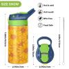 Kigai Yellow Daisy Kids Water Bottle, BPA-Free Vacuum Insulated Stainless Steel Water Bottle with Straw Lid Double Walled Leakproof Cup for Girls Boys Toddlers, 12Oz view 3