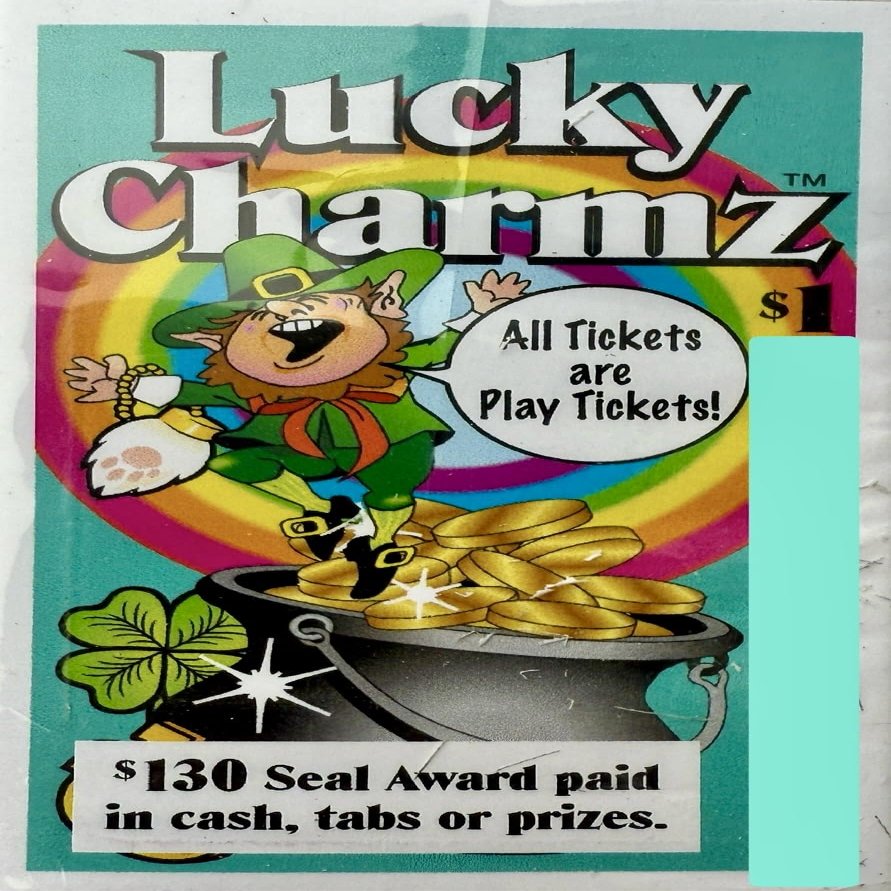 2 Bags of Lucky Charmz $130 Bingo Pull Tab Event Game, All Tickets Playable