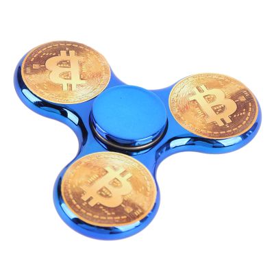 ABS Electroplating Fingertip Gyro, Rotating Sensory Fidget Toy, Great Party Favors for Adults, Birthday, Classroom Prizes (Blue)