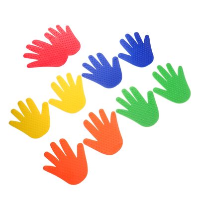 Happyyami Non Slip Sensory Hand Shape Markers Carpet Spot Markers for Classroom Coordination Training Engaging Floor Dots for Interactive Learning Games for Adults
