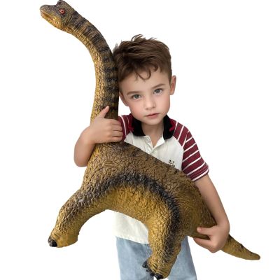 YONGJULE Big Brachiosaurus 32 inch, Dinosaur Toys for Kids 3-5, Large Dinosaur Toys for Kids Toddler Dinosaur Party Favors, Birthday Gifts for Boys Girls (Brown)
