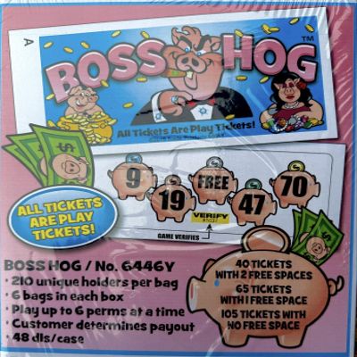 2 Bags of Boss Hog 210 Tickets Bingo Pull Tab Event Game, All Tickets Playable