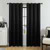 100% Blackout Curtains,Solid Thermal Insulated Grommet Blackout Curtains Drapes for Bedroom Window,Thermal Insulated Room Darkening for Living Room (Black, 79in*55in) view 1