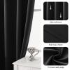 100% Blackout Curtains,Solid Thermal Insulated Grommet Blackout Curtains Drapes for Bedroom Window,Thermal Insulated Room Darkening for Living Room (Black, 79in*55in) view 3