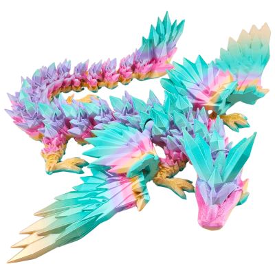 3D Printed Dragon - 18 inch Flying Flexible Dragon with Wings, Home Decor, Birthday Gift, Desk Pet (Mini)