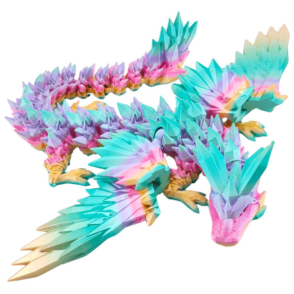 3D Printed Dragon - 18 inch Flying Flexible Dragon with Wings, Home Decor, Birthday Gift, Desk Pet (Mini)