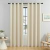 100% Blackout Curtains,Solid Thermal Insulated Grommet Blackout Curtains Drapes for Bedroom Window,Thermal Insulated Room Darkening for Living Room (Beige, 84in*42in) view 1