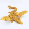3D Printed Dragon - 18 inch Flying Flexible Dragon with Wings, Home Decor, Birthday Gift, Desk Pet (Golden) view 1