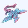 3D Printed Dragon - 18 inch Flying Flexible Dragon with Wings, Home Decor, Birthday Gift, Desk Pet (Light Blue-red) view 1