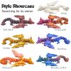 3D Printed Dragon - 18 inch Flying Flexible Dragon with Wings, Home Decor, Birthday Gift, Desk Pet (Light Blue-red) view 2
