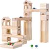 Wooden Marble Run for Kids Ages 4-8, 60 Pieces Wood Building Blocks Toys and Construction Play Set, Marble Track Maze Game STEM Learning Toys Gifts for Boys Girls view 1