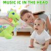 Baby Dino Musical Stuffed Animal Toys for 0-3-6-9-12 MonthsInfant Dinosaur Tummy Time Toys with Crinkle Sound Paper,TeetherTextures & Rattles for Newborn Boys Girls Birthday GiftsGreen view 2