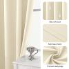 100% Blackout Curtains,Solid Thermal Insulated Grommet Blackout Curtains Drapes for Bedroom Window,Thermal Insulated Room Darkening for Living Room (Beige, 42in*63in) view 3