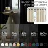 100% Blackout Curtains,Solid Thermal Insulated Grommet Blackout Curtains Drapes for Bedroom Window,Thermal Insulated Room Darkening for Living Room (Beige, 42in*63in) view 4