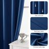 100% Blackout Curtains,Solid Thermal Insulated Grommet Blackout Curtains Drapes for Bedroom Window,Thermal Insulated Room Darkening for Living Room (Navy Blue, 63in*42in) view 3