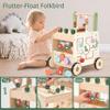 KizKnows Wooden Baby Push Walker, 6-in-1 Montessori Activity Center for Toddlers, Adjustable Speed Dinosaur Walker with Brake & Shape Sorter, Natural Solid Wood Learning Toy for Boys Girls 12M+ view 2