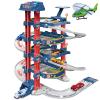 DUYOYU City Ultimate Garage Track Set with Electric Elevator, Upgrade 5 Levels Toy Car Garage with 5 Die-Cast Toy Cars & 1 Helicopter view 1