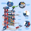 DUYOYU City Ultimate Garage Track Set with Electric Elevator, Upgrade 5 Levels Toy Car Garage with 5 Die-Cast Toy Cars & 1 Helicopter view 2