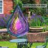 15" Hanging Water Droplets Wind Spinner for Yard Garden Decorations Outdoor, 3D Stainless Steel Metal Sculptures Decorations view 3