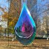 15" Hanging Water Droplets Wind Spinner for Yard Garden Decorations Outdoor, 3D Stainless Steel Metal Sculptures Decorations view 4