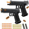 2011 Model Shell Ejecting Toy Gun with Soft Bullet  Realistic Toy Pistol Foam Blaster for Boys Kids Adults, Educational Fidget Play Gun Model for Halloween Christmas Birthday Gifts (Black+Black) view 1