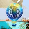 3D Wind Spinner for Yard Garden Decorations Outdoor,11.6" Stainless Steel Hanging Spinners Hot Air Balloon Rotating Lawn Ornaments, Christmas Decoration Gift,Blue view 4