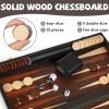 15" Wooden Backgammon Board Game Set for Adults and Kids - Portable and Travel Backgammon Set Family Game Night Vintage Backgammon Strategy Game- Classic Board Strategy Game view 4