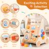 KizKnows Wooden Baby Walker, Montessori Activity Center Adjustable Speed Baby Push Walker with Blocks & Shape Sorter, Learning Toy for Toddlers 1 2 3 Year Olds view 3