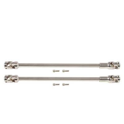 1/10 RC Drive Shaft - 68-229mm Cut-to-Length Stainless Steel Driveshaft Kit for TRX4 TRX6 SCX10 Capra - 2PCS CNC Machined Universal Joint Shafts with M4 Screws (Silver)