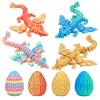 Balkwan Dragon Eggs Gift Set with Surprise Mini Winged Dragon Inside 3D Printed Articulated Crystal Toy Easter Eggs Fun Toy Christmas Basket Stuffers Gift for Kids Boys and Girls(4PCS Mystic Ember) view 1
