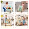 LOL-FUN Wooden Baby Walker with Double-Sided Busy Board, Push Walker for Baby with Adjustable Speed Wheels, Activity Learning Walker for Boys 6-12 Months view 4
