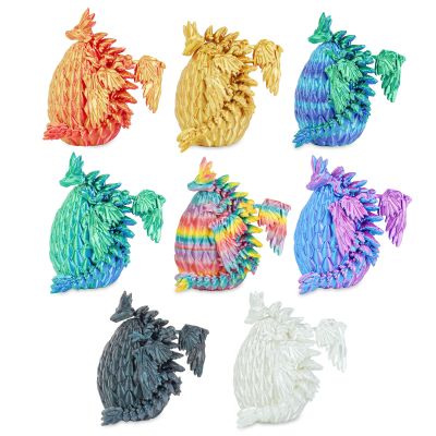Balkwan Dragon Eggs Gift Set with Surprise Mini Winged Dragon Inside 3D Printed Articulated Crystal Toy Easter Eggs Fun Toy Christmas Basket Stuffers Gift for Kids Boys and Girls(8PCS Twilight Storm)