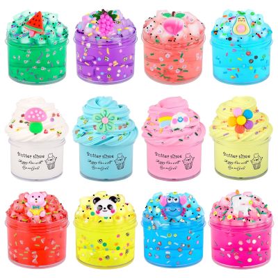 12 Pack Valentine Slime kit with 8 Clear Slime & 4 Butter Slime, Jelly Cube Crunchy Crystal Slime for Birthday Party Favor, Super Soft Non-Sticky Sensory Toys for Girls and Boys 4-10 Advent Calendar