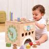 KizKnows Wooden Activity Cube 9-in-1 Montessori Busy Board Toy | Educational Sorting Play Center for 1+ Year Old Toddlers | First Birthday for Boys Girls view 2