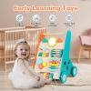 Wooden Baby Walker with Wheels, Walker for Baby Boys 12 Months Push Toy, Sit to Stand Activity Walker Learning to Walk view 3