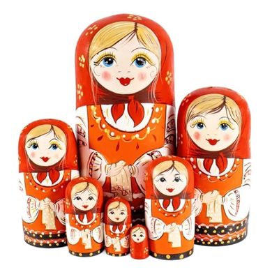 PXIWDAN Nesting Doll Russian Matryoshka Set of 7 Pieces Doll Cartoon Cute Toy Matryoshka Doll Stacking Doll