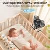 20000mAh Portable Stroller Fan with Auto Oscillating, Extended Anti-Slip Detachable Flexible Tripod, Backup Power & LED Light, 3-Speed Quiet Long Time Clip On Fans for Baby Crib Car Seat Travel view 2