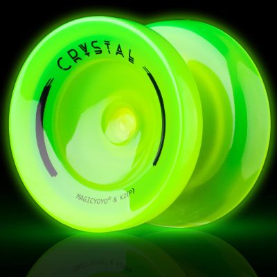 MAGICYOYO K2 Glow Yoyo for Kids 8-12, Responsive Yo-yo Glow in The Dark, Unresponsive Yo yos for Adults, Plastic Yoyo Professional for Finger Spin Trick, 12 Yo-yos Strings + Accessory kit -Glow Yellow