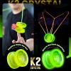 MAGICYOYO K2 Glow Yoyo for Kids 8-12, Responsive Yo-yo Glow in The Dark, Unresponsive Yo yos for Adults, Plastic Yoyo Professional for Finger Spin Trick, 12 Yo-yos Strings + Accessory kit -Glow Yellow view 4