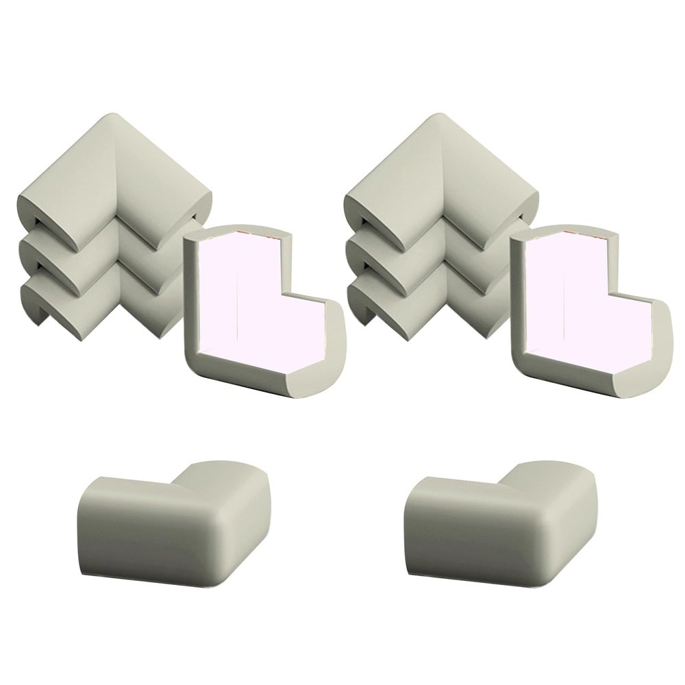 10pcs Table Corner Anti-Collision Corner, Soft Table Corner Protective Cover self-Adhesive Baby Anti-Collision Sharp Edge Furniture Corner Protector (Grey)