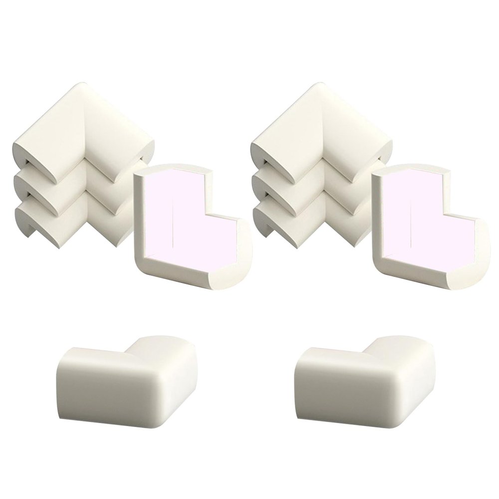 10pcs Table Corner Anti-Collision Corner, Soft Table Corner Protective Cover self-Adhesive Baby Anti-Collision Sharp Edge Furniture Corner Protector (White)