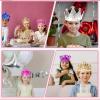 54 Pcs Foam Crowns Colorful Kids Princess Tiaras Crowns Bulk with 2 Styles DIY Diamond Sticker Making Kits for Kids Birthday Party Supplies view 4