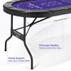 Rioloiuy 8 Player Poker Table Foldable, Texas Holdem Casino Table with Padded Rails & Cup Holders, Portable Folding Game Table for Home or Game Room, 71 Inch view 2