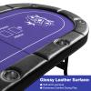 Rioloiuy 8 Player Poker Table Foldable, Texas Holdem Casino Table with Padded Rails & Cup Holders, Portable Folding Game Table for Home or Game Room, 71 Inch view 3
