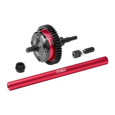 4140 Carbon Steel + 7075 Alloy Centre Complete Differential for Traxxas 1:16 Mini Maxx 4WD 107154-1 / Mini XRT VXL-3S 108076-1 Monster Truck Upgrades - Red